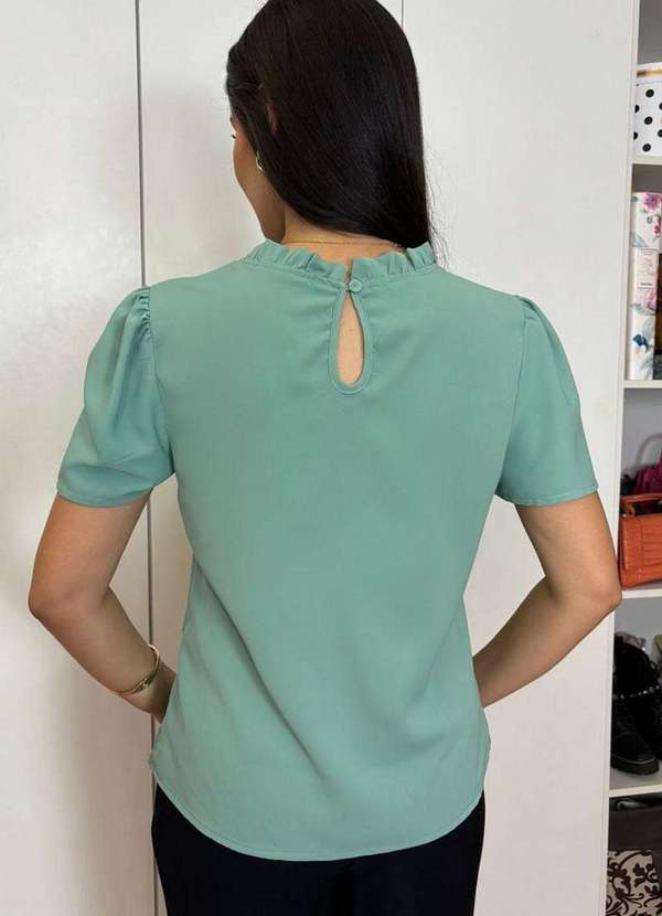 Miss Misses - Blusa Kim Manga Curta com Detalhe Gripir Verde 2