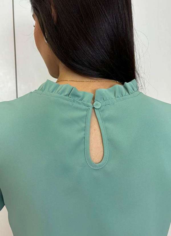 Miss Misses - Blusa Kim Manga Curta com Detalhe Gripir Verde 3