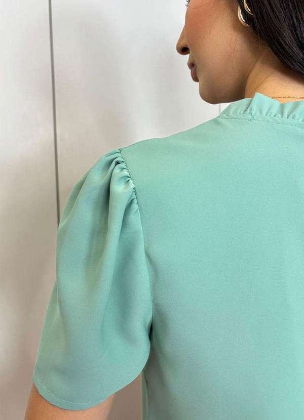 Miss Misses - Blusa Kim Manga Curta com Detalhe Gripir Verde 4