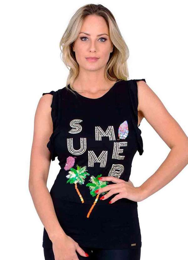 Limone - Blusa Limone com Detalhe Preto 1