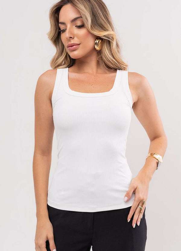 Miss Misses - Blusa Luana Canelada Branco