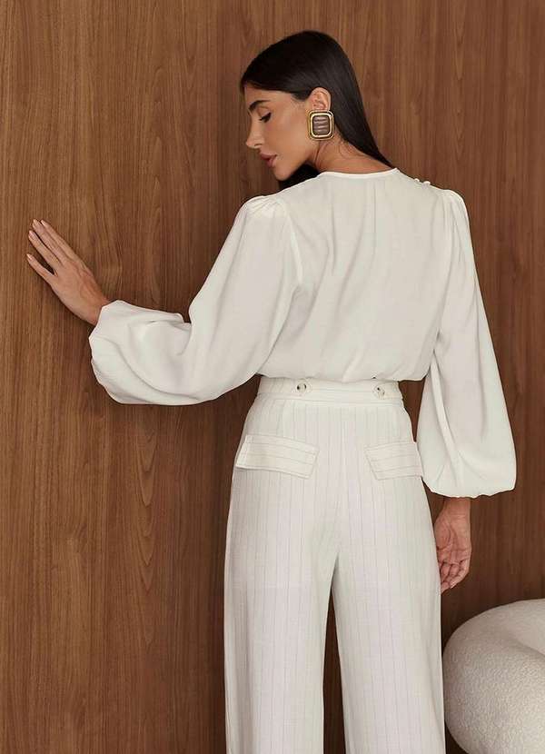 Dot Clothing - Blusa Manga Balone Dot Clothing Branco 2