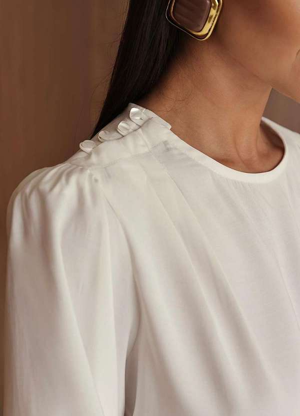 Dot Clothing - Blusa Manga Balone Dot Clothing Branco 3