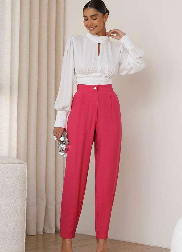 Miss Misses - Blusa Miss Misses Longa Chiffon Branco 3