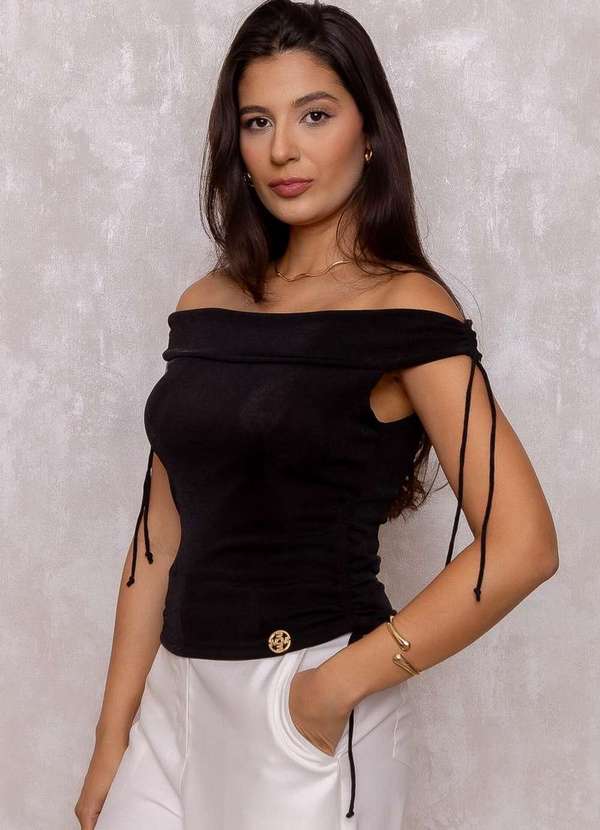 Miss Misses - Blusa Miss Misses Ombro a Ombro Preto 3