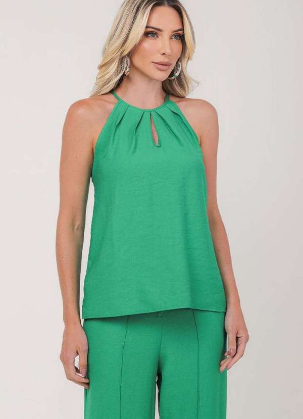 Miss Misses - Blusa Miss Misses Regata c/ Drapeada Verde Verde