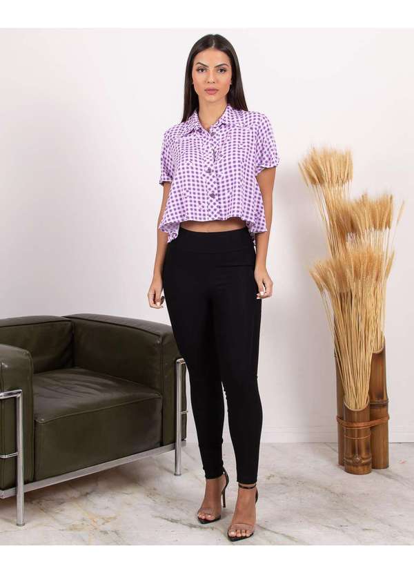 Miss Misses - Blusa Miss Misses Xadrez c/ Botoes Lilas Rosa 4