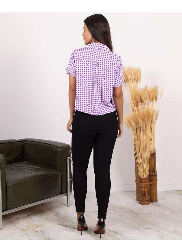 Miss Misses - Blusa Miss Misses Xadrez c/ Botoes Lilas Rosa 6