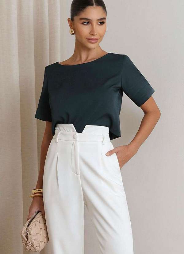 Miss Misses - Blusa Vivian com Ziper Costas Verde