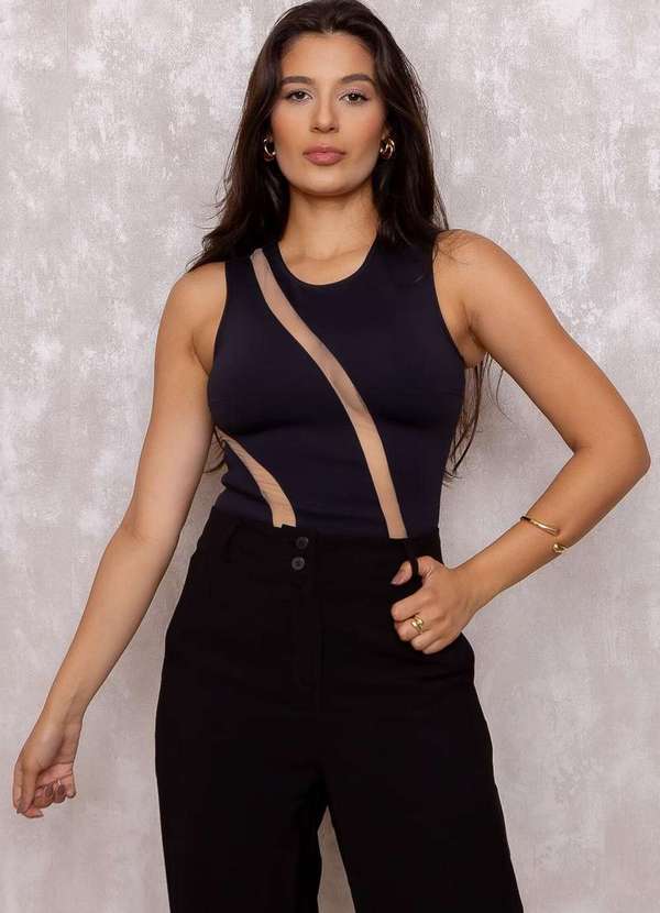 Limone - Body Limone com Detalhe Tule Preto 4