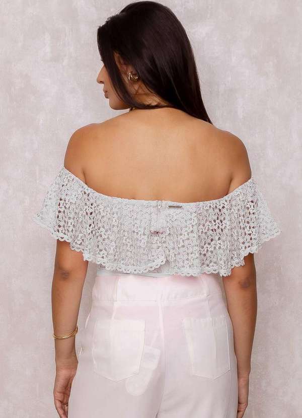 Limone - Body Limone Rendado com Babado Branco 2