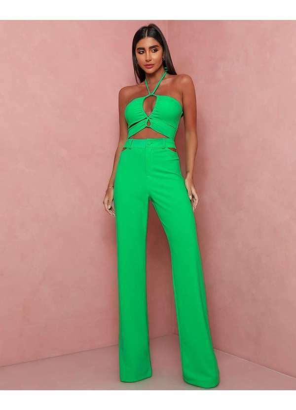 Dot Clothing - Conjunto Dot Clothing Calca e Cropped Verde Verde