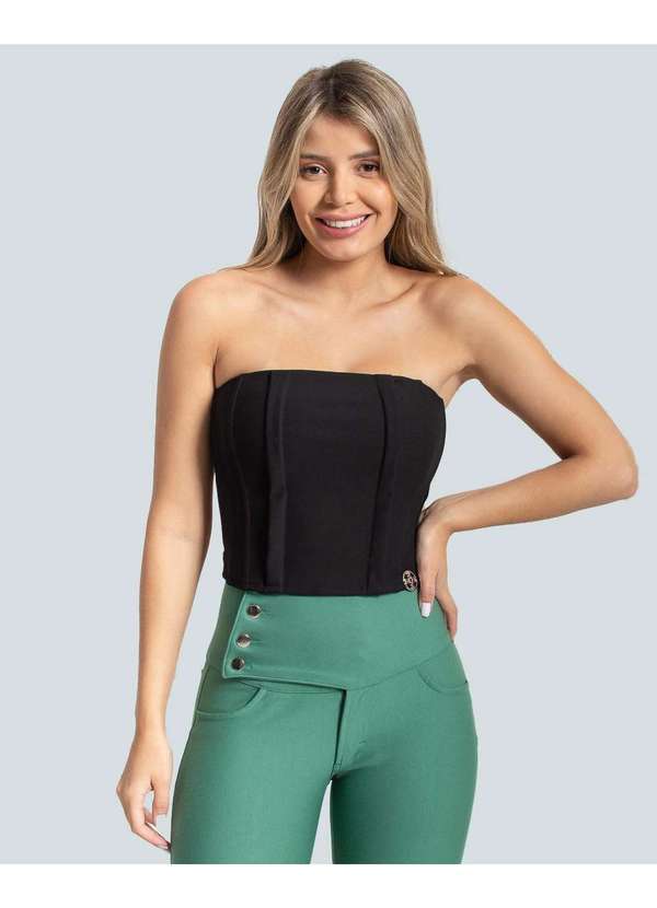 Miss Misses - Corselet Miss Misses Tomara que Caia Preto Preto