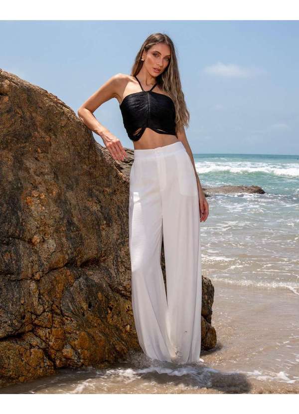 Dot Clothing - Cropped Dot Clothing Franjas Preto Preto 4