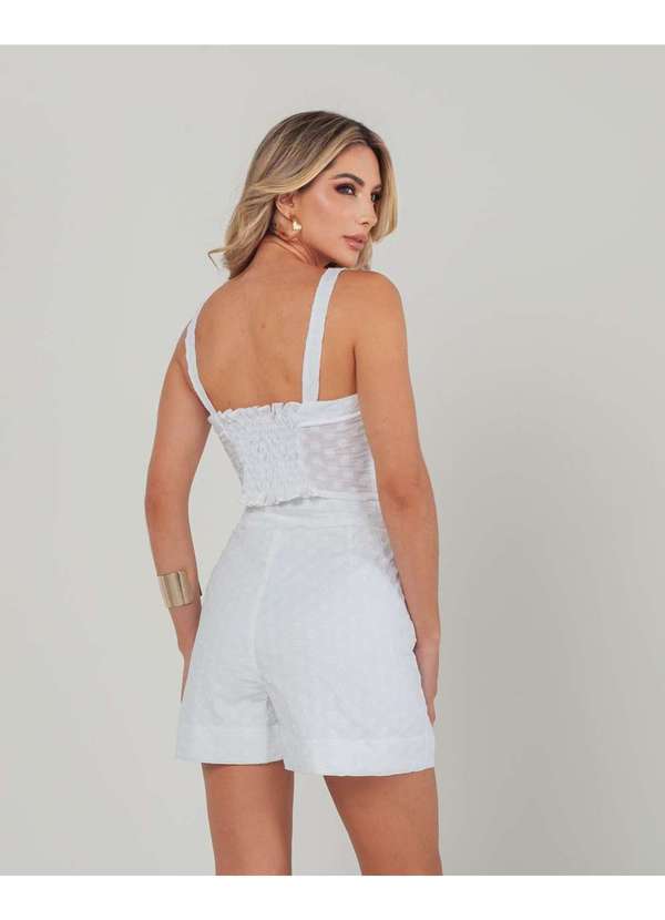 Miss Misses - Cropped Miss Misses Top com Alca Laise Branco Branco 2