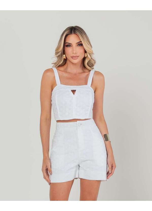 Miss Misses - Cropped Miss Misses Top com Alca Laise Branco Branco 4