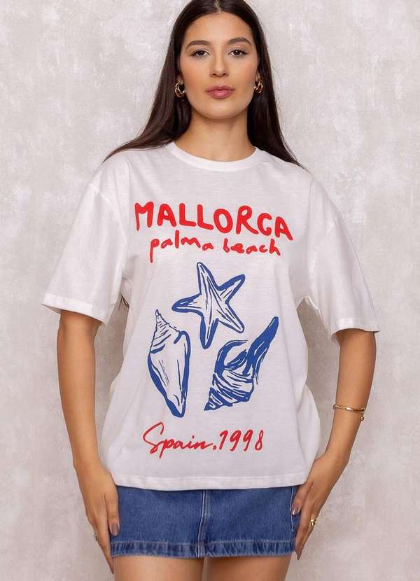 Dress Us - T-Shirt Estampada Mallorca Branco