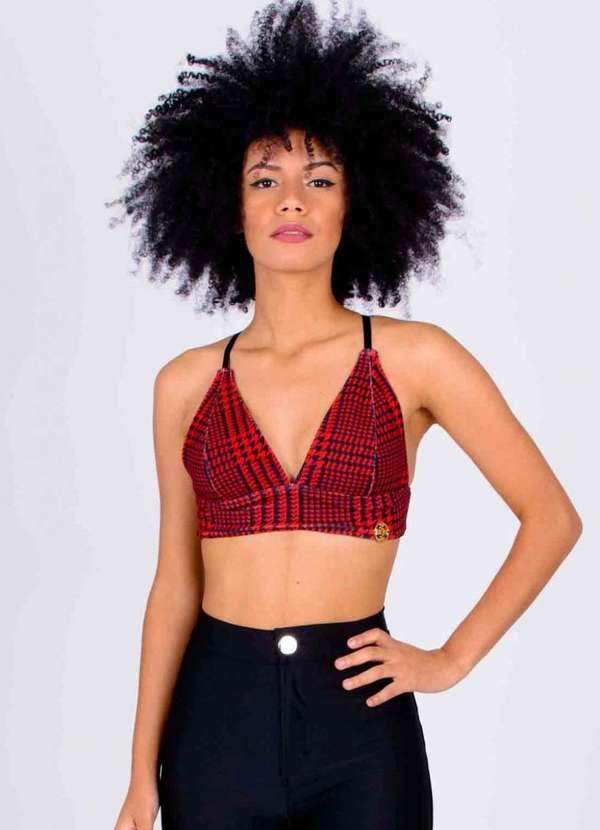 Miss Misses - Top Miss Misses com Colchete Xadrez Vermelho 15962 Vermelho