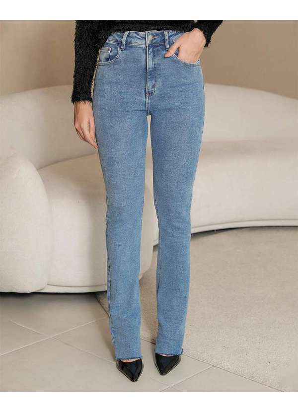 Dot Clothing - Calca Dot Clothing Jeans Reta Azul Azul 4