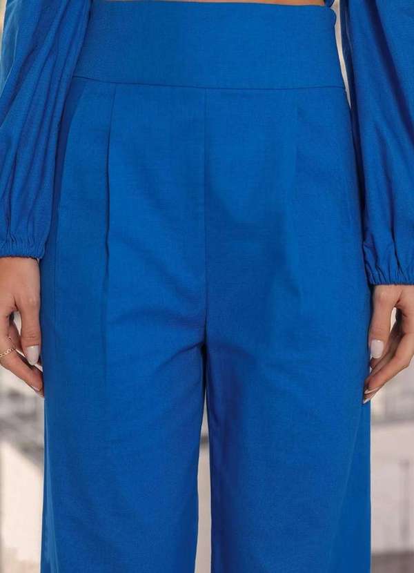 Dot Clothing - Calca Dot Clothing Linho Pantalona Azul Azul 3