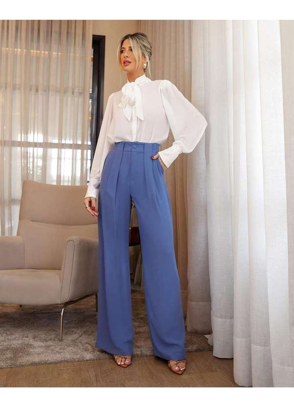 Dot Clothing - Calca Dot Clothing Pantalona Azul Azul