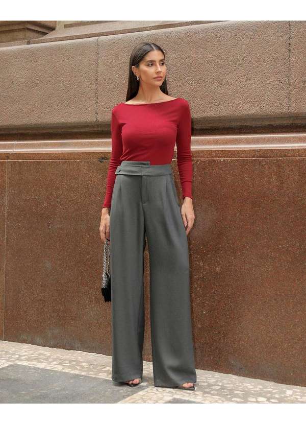 Dot Clothing - Calca Dot Clothing Pantalona Cinza