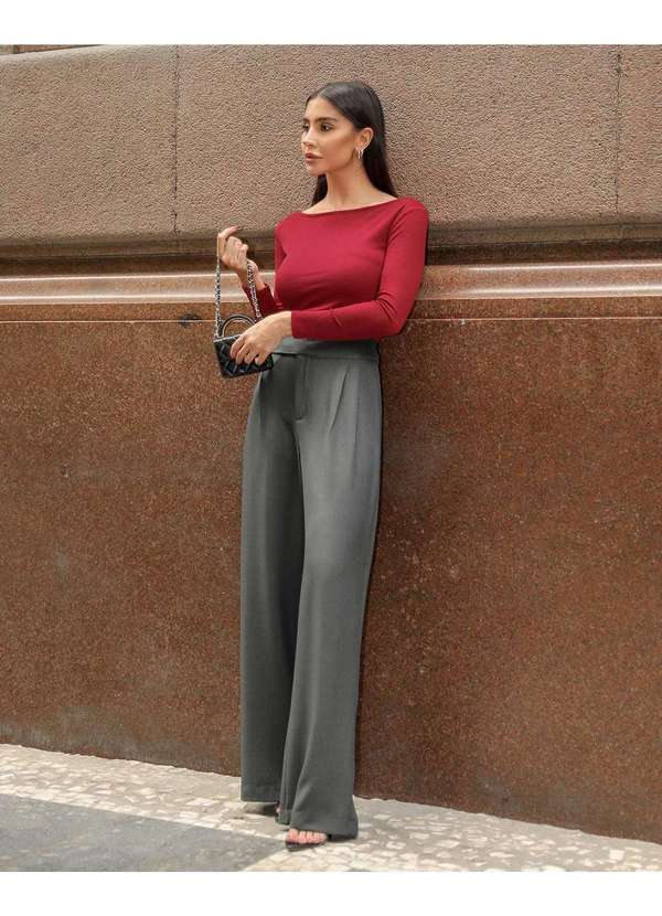 Dot Clothing - Calca Dot Clothing Pantalona Cinza 9