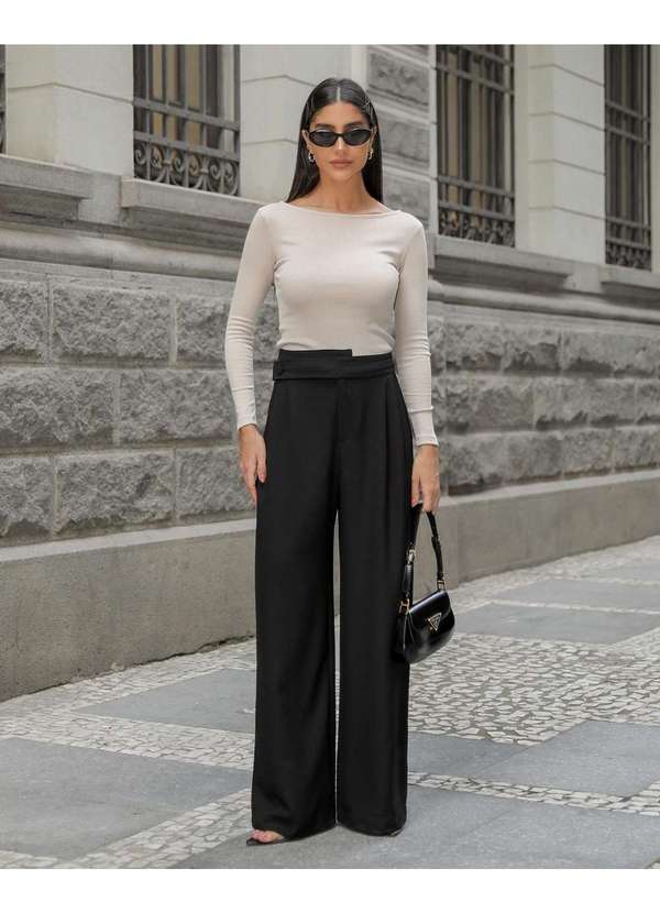 Dot Clothing - Calca Dot Clothing Pantalona Preto