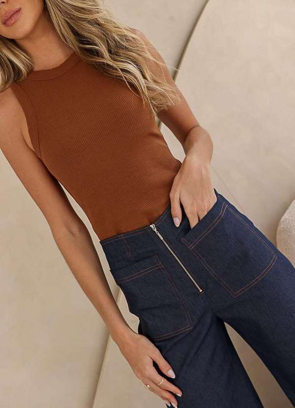 Dot Clothing - Calca Dot Clothing Sarja Pantalona Azul Azul 3