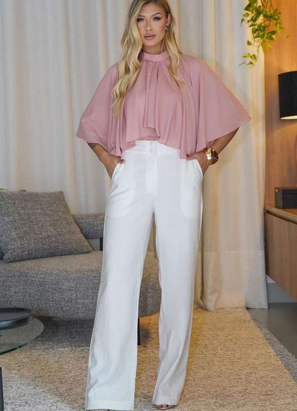 Miss Misses - Calca Heloisa Alfaiataria c/ Bolso Frente Branco 4