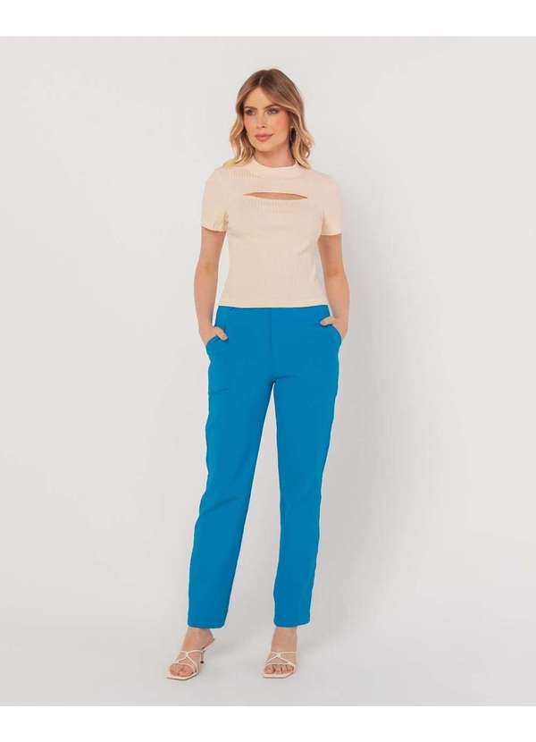 Miss Misses - Calca Miss Misses com Bolsos Reta Azul Azul