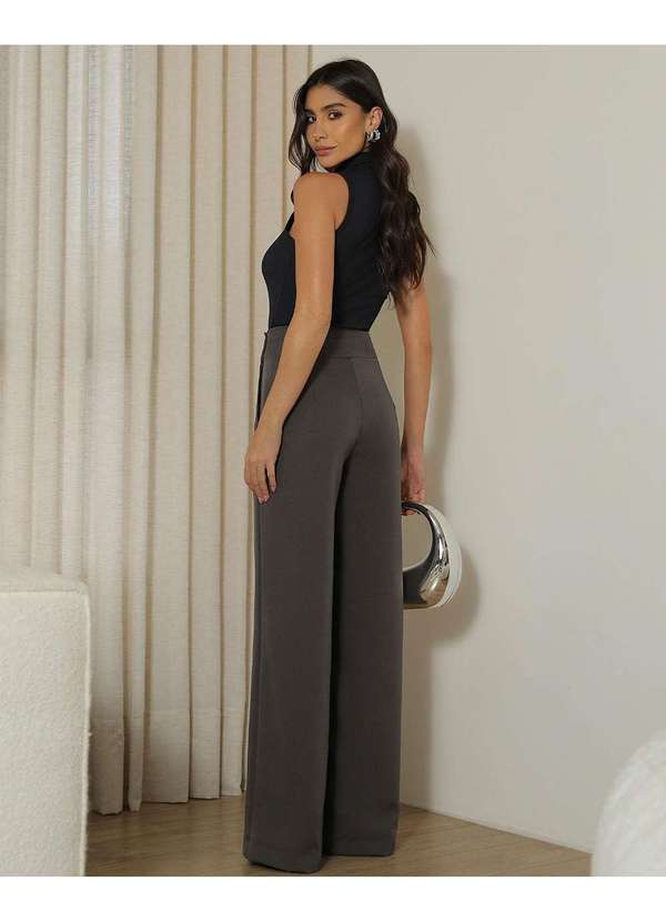 Miss Misses - Calca Miss Misses com Cos Largo com Botao Cinza 2