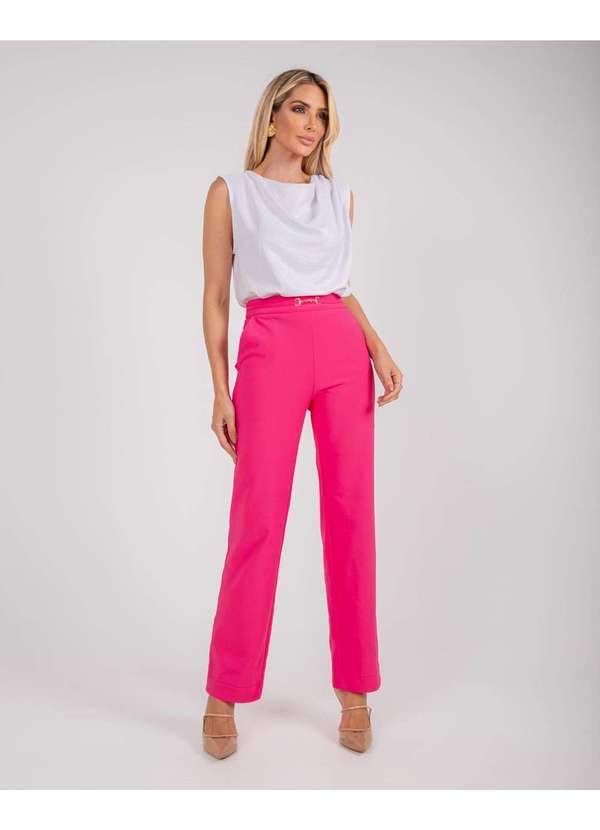 Miss Misses - Calca Miss Misses Detalhe Metal Frente Pink Rosa