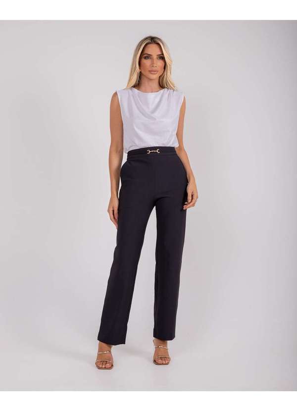Miss Misses - Calca Miss Misses Detalhe Metal Frente Preto Preto
