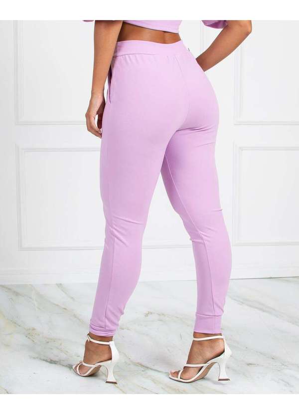 Miss Misses - Calca Miss Misses Malha Elegance com Bolsos Lilas Rosa 4