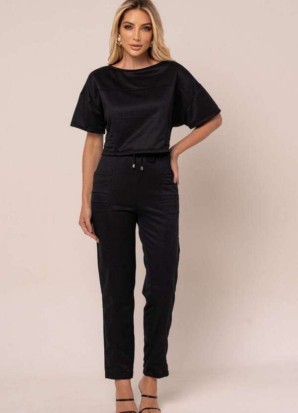 Miss Misses - Calca Miss Misses Moletinho com Bolso Preto