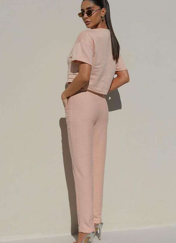 Miss Misses - Calca Miss Misses Moletinho com Bolso Rose Rosa 2