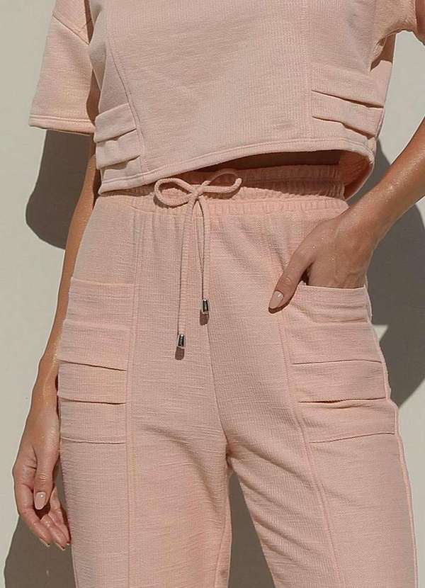 Miss Misses - Calca Miss Misses Moletinho com Bolso Rose Rosa 3