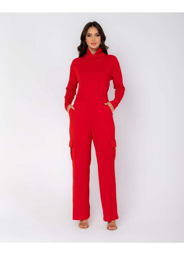 Miss Misses - Calca Miss Misses Pantalona com Bolsos Vermelho Vermelho