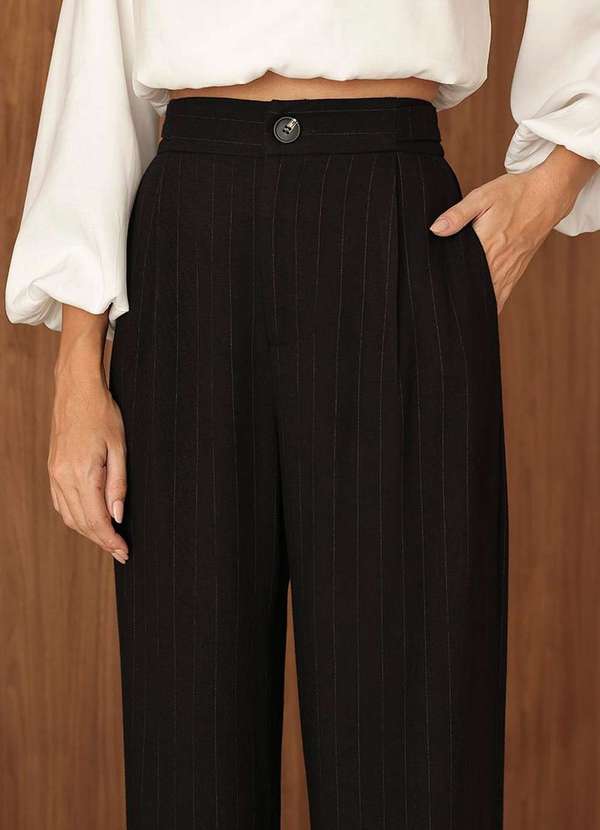 Dot Clothing - Calca Pantalona Dot Clothing Risca de Giz Preto 5