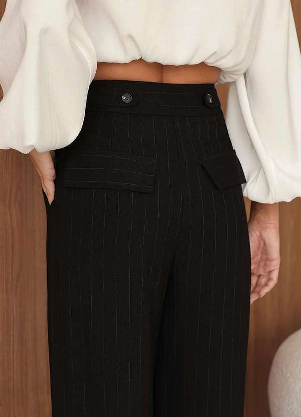 Dot Clothing - Calca Pantalona Dot Clothing Risca de Giz Preto 6