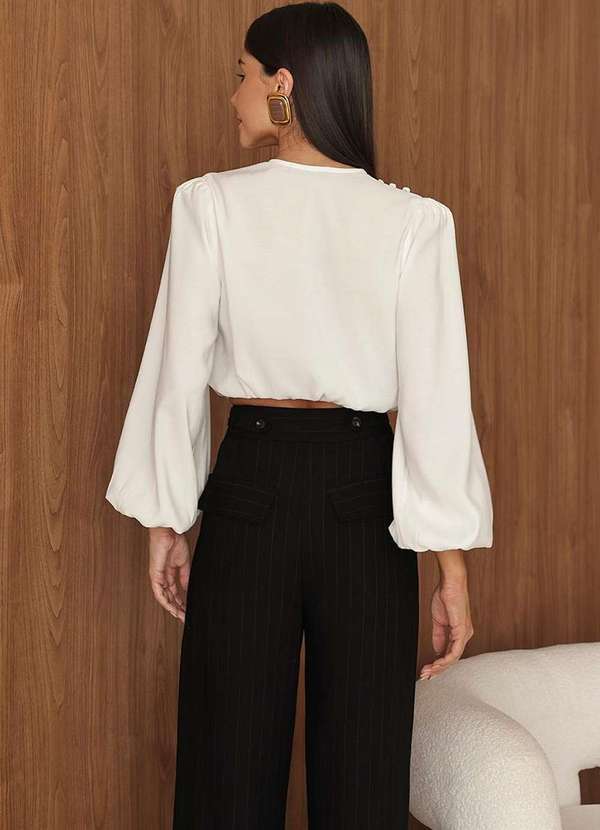 Dot Clothing - Calca Pantalona Dot Clothing Risca de Giz Preto 8