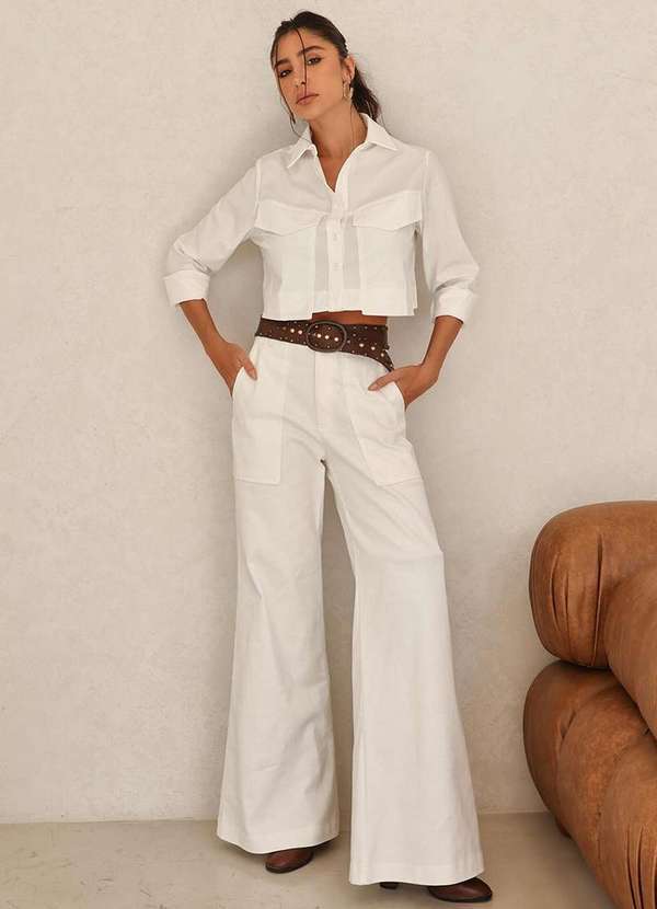 Dot Clothing - Calca Sarja Dot Clothing Mandi Branco