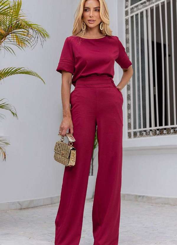 Miss Misses - Calca Viviane Alfaiataria com Botao Vermelho