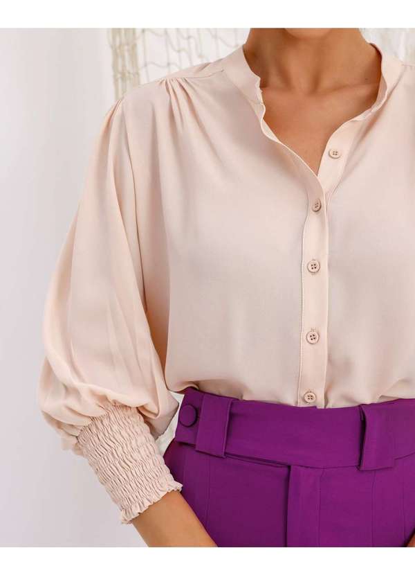 Dot Clothing - Camisa Dot Clothing Lastex Punho Bege Bege 2