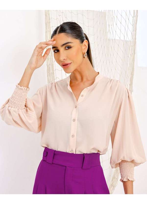 Dot Clothing - Camisa Dot Clothing Lastex Punho Bege Bege 3