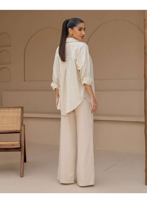 Dot Clothing - Camisa Dot Clothing Linho Areia Bege 2