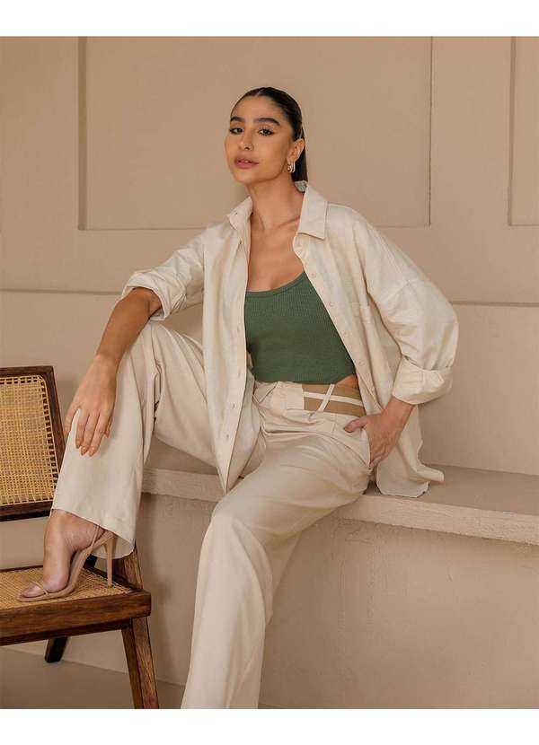 Dot Clothing - Camisa Dot Clothing Linho Areia Bege 3