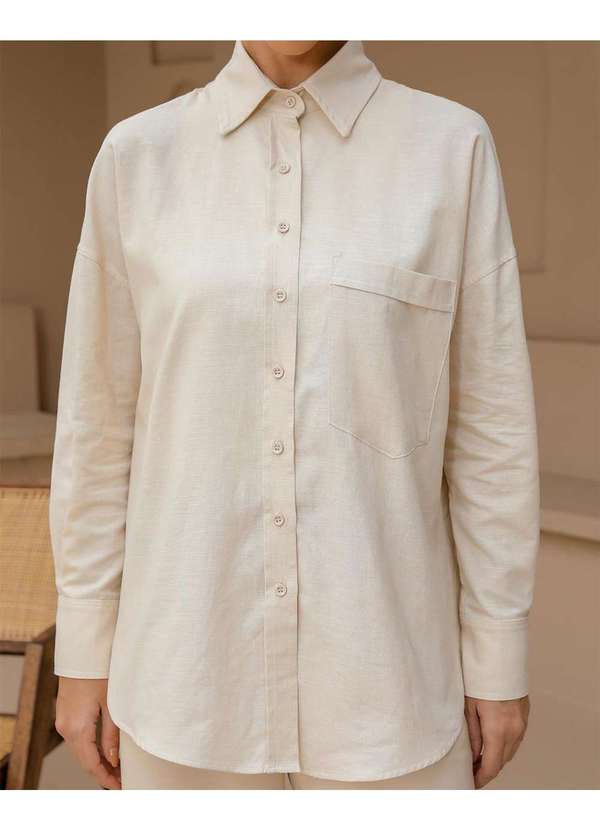 Dot Clothing - Camisa Dot Clothing Linho Areia Bege 4