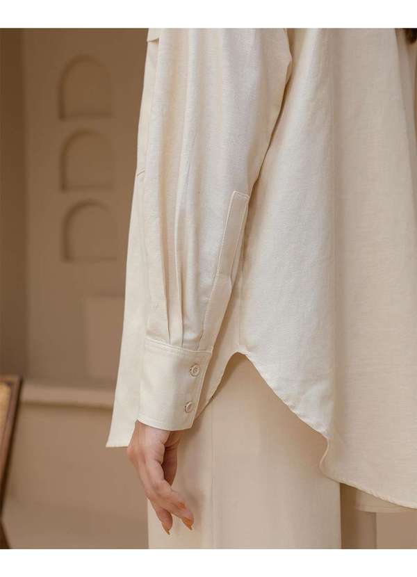 Dot Clothing - Camisa Dot Clothing Linho Areia Bege 5